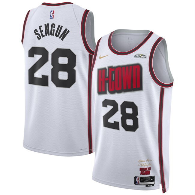 Men's Houston Rockets #28 Alperen ?engün White 2024 25 City Edition Stitched Jersey Men's Houston Rockets #28 Alperen ?engün White 2024 25 City Edition Stitched Jersey