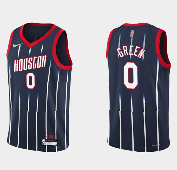 Men's Houston Rockets #0 Jalen Green 2021 22 City Edition 75th Anniversary Navy Stitched Basketball Jersey Men's Houston Rockets #0 Jalen Green 2021 22 City Edition 75th Anniversary Navy Stitched Basketball Jersey