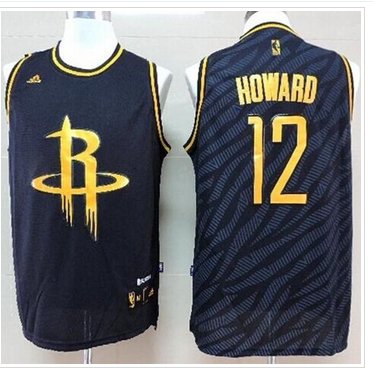 Houston Rockets #12 Dwight Howard Black Precious Metals Fashion Stitched NBA Jersey