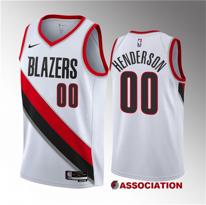 Men's Portland Trail Blazers #00 Kris Murray White 2023 Draft Association Edition Stitched Basketball Jersey