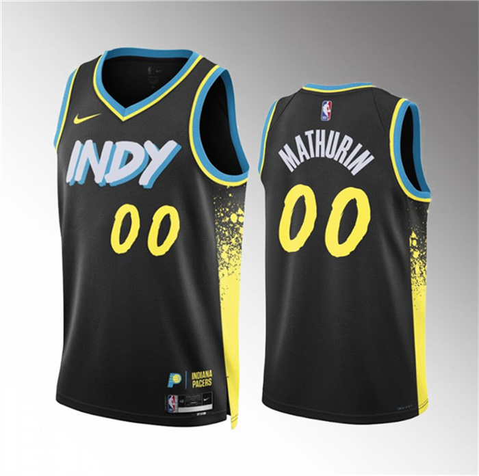 Men's Indiana Pacers #00 Bennedict Mathurin Black 2023 24 City Edition Stitched Basketball Jersey Men's Indiana Pacers #00 Bennedict Mathurin Black 2023 24 City Edition Stitched Basketball Jersey