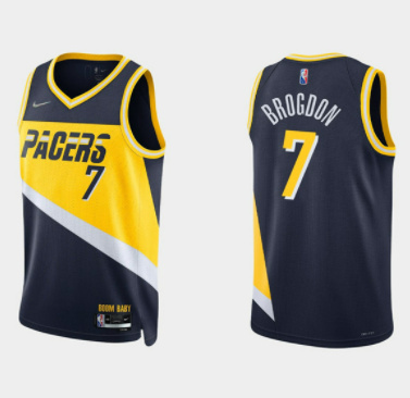 Men's Indiana Pacers #7 Malcolm Brogdon 2021 22 Navy City Edition 75th Anniversary Stitched Basketball Jersey Men's Indiana Pacers #7 Malcolm Brogdon 2021 22 Navy City Edition 75th Anniversary Stitched Basketball Jersey