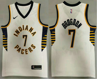 Men's Indiana Pacers #7 Malcolm Brogdon New White 2021 Nike Swingman Stitched NBA Jersey Men's Indiana Pacers #7 Malcolm Brogdon New White 2021 Nike Swingman Stitched NBA Jersey
