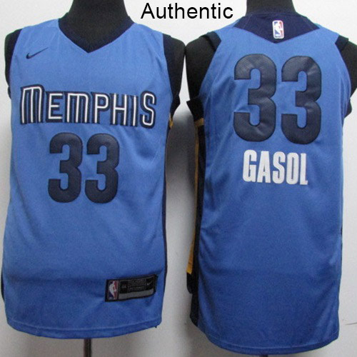 Nike Grizzlies #33 Marc Gasol Light Blue NBA Authentic Statement Edition Jersey Nike Grizzlies #33 Marc Gasol Light Blue NBA Authentic Statement Edition Jersey