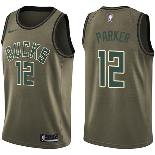 Nike Bucks #12 Jabari Parker Green Salute to Service NBA Swingman Jersey Nike Bucks #12 Jabari Parker Green Salute to Service NBA Swingman Jersey