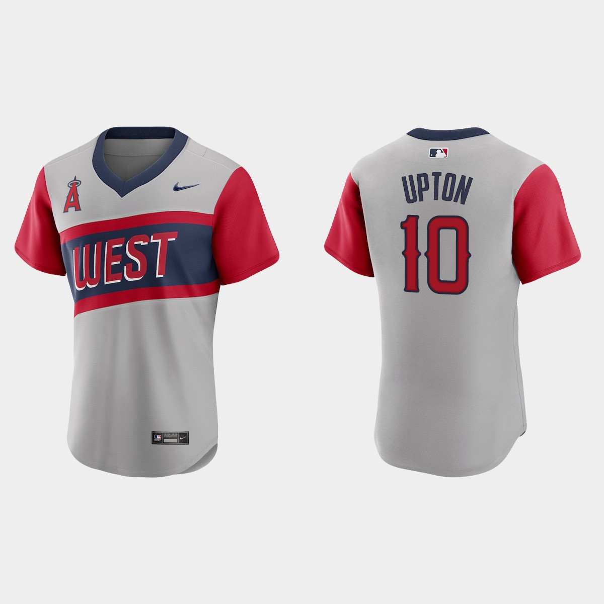 Los Angeles Angels #10 Justin Upton Men's Nike Gray 2021 Little League Classic Authentic MLB Jersey