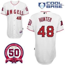 MLB Angels 48# Hunter white cool base jerseys MLB Angels 48# Hunter white cool base jerseys