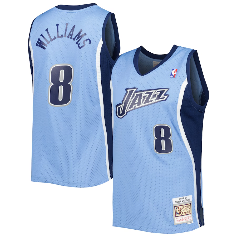 Men's Utah Jazz #8 Deron Williams Blue 2001 02 Hardwood Classics Swingman Basketball Jersey