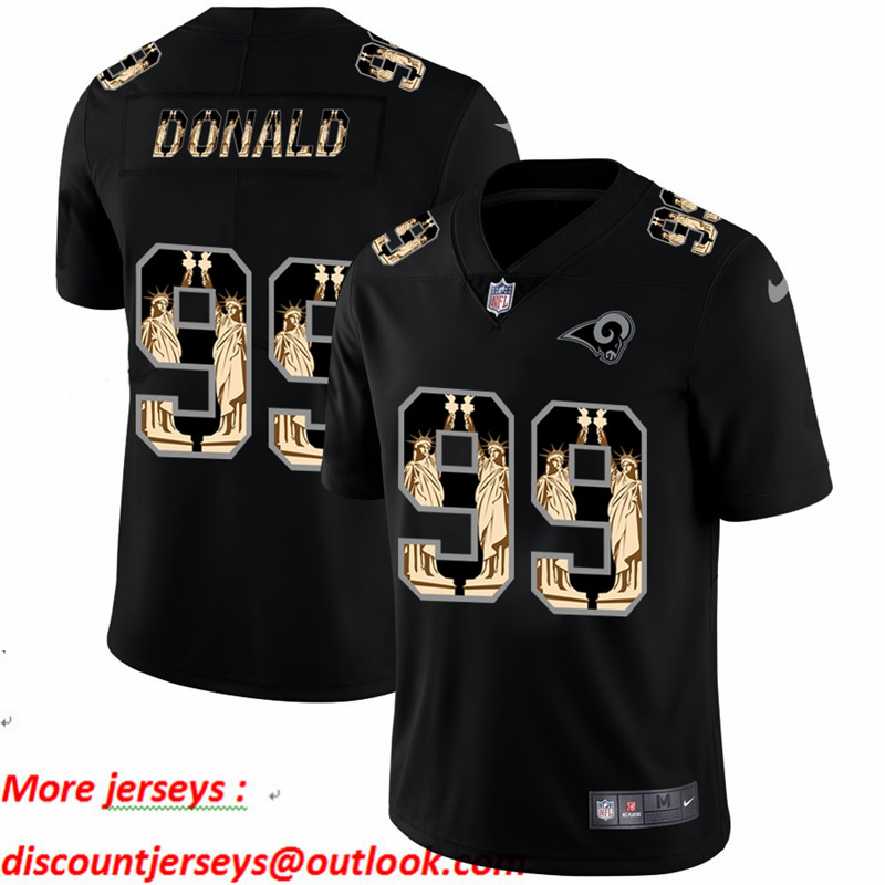 Nike Rams 99 Aaron Donald Black Statue Of Liberty Limited Jersey Nike Rams 99 Aaron Donald Black Statue Of Liberty Limited Jersey