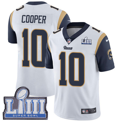 Nike Rams #10 Pharoh Cooper White Super Bowl LIII Bound Men's Stitched NFL Vapor Untouchable Limited Jersey Nike Rams #10 Pharoh Cooper White Super Bowl LIII Bound Men's Stitched NFL Vapor Untouchable Limited Jersey