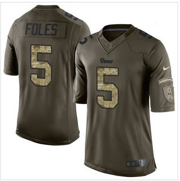 Nike Los Angeles Rams #5 Nick Foles Green Men's Stitched NFL Limited Salute to Service Jersey
