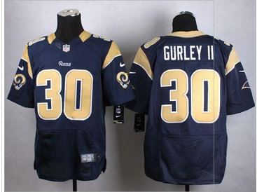 Nike Los Angeles Rams #30 Todd Gurley II Navy Blue Team Color Men's Stitched NFL Elite Jersey