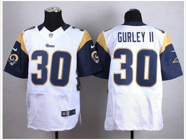 Nike Los Angeles Rams #30 Todd Gurley II White Men's Stitched NFL Elite Jersey