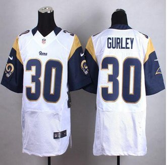 New Los Angeles Rams #30 Todd Gurley White Men''s Stitched NFL Elite Jersey