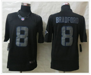 New Los Angeles Rams 8 Sam Bradford Impact Black Limited Jerseys