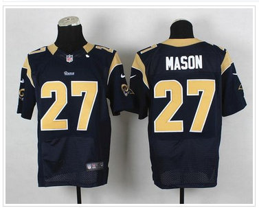 NEW Los Angeles Rams #27 Tre Mason Navy Blue Team Color NFL Elite Jersey