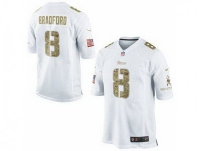 NEW Los Angeles Rams #8 Sam Bradford White Jerseys(game USA)