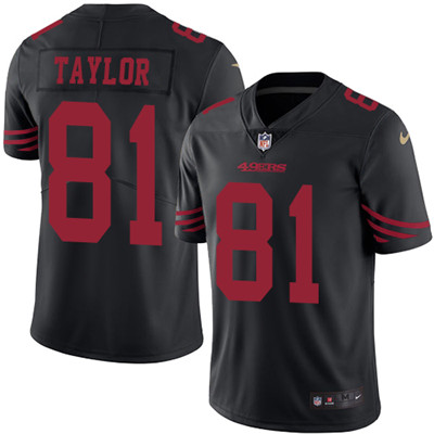 Nike 49ers #81 Trent Taylor Black Youth Stitched NFL Limited Rush Jersey