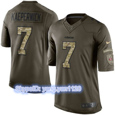 Nike 49ers #7 Colin Kaepernick Green Youth Stitched NFL Limited Salute to Service Jersey