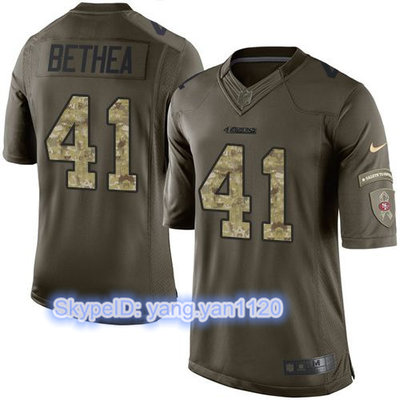 Nike 49ers #41 Antoine Bethea Green Youth Stitched NFL Limited Salute to Service Jersey