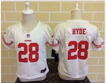 Toddler Nike San Francisco 49ers #28 Carlos Hyde White Stitched NFL Elite Jersey