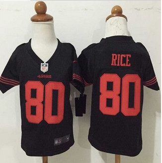 Toddler New San Francisco 49ers #80 Jerry Rice Black Alternate Stitched NFL Elite Jersey