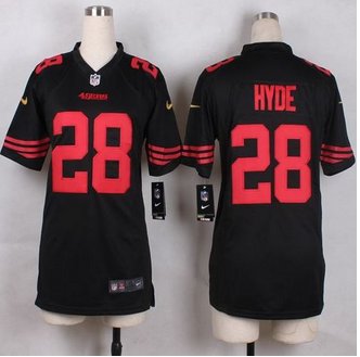 Youth New 49ers #28 Carlos Hyde Black Alternate Stitched NFL Elite Jersey Youth New 49ers #28 Carlos Hyde Black Alternate Stitched NFL Elite Jersey