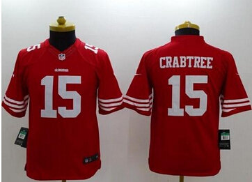 Youth NEW 49ers #15 Michael Crabtree Red Team Color NFL Limited Jersey Youth NEW 49ers #15 Michael Crabtree Red Team Color NFL Limited Jersey