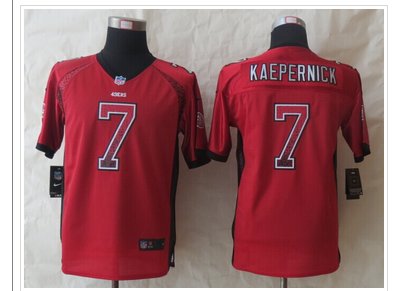 Youth Stitched 49ers #7 Colin Kaepernick Red NFL Elite Drift Fashion Jersey