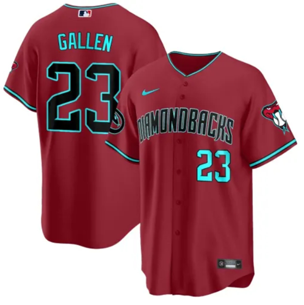 Men's Arizona Diamondbacks #23 Zac Gallen 2023 24 Red Cool Base Stitched Baseball Jersey