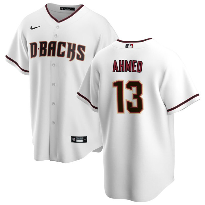 Men's Arizona Diamondbacks #13 Nick Ahmed White Cool Base Stitched Baseball Jerseys Men's Arizona Diamondbacks #13 Nick Ahmed White Cool Base Stitched Baseball Jerseys