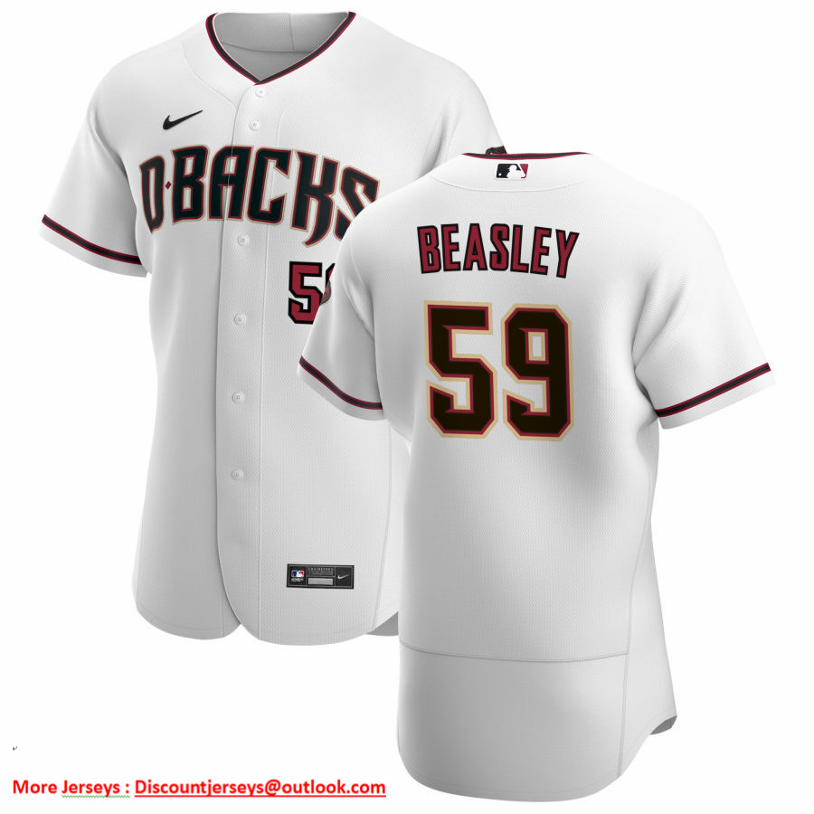 Arizona Diamondbacks #59 Jeremy Beasley Men's Nike White Crimson Authentic Home Team MLB Jersey Arizona Diamondbacks #59 Jeremy Beasley Men's Nike White Crimson Authentic Home Team MLB Jersey
