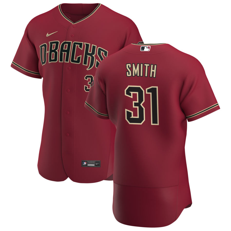 Arizona Diamondbacks #31 Caleb Smith Men's Nike Crimson Authentic Alternate Team MLB Jersey Arizona Diamondbacks #31 Caleb Smith Men's Nike Crimson Authentic Alternate Team MLB Jersey