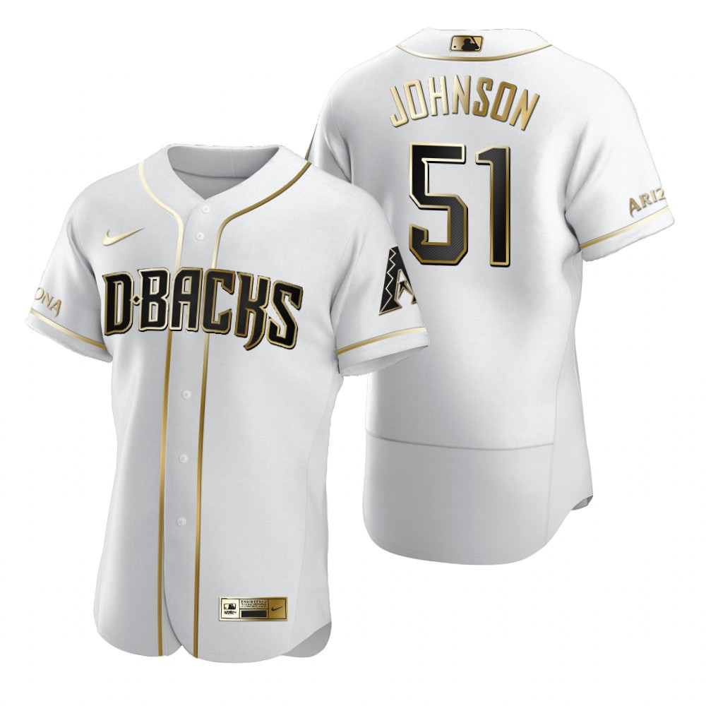 Arizona Diamondbacks #51 Randy Johnson White Nike Men's Authentic Golden Edition MLB Jersey Arizona Diamondbacks #51 Randy Johnson White Nike Men's Authentic Golden Edition MLB Jersey