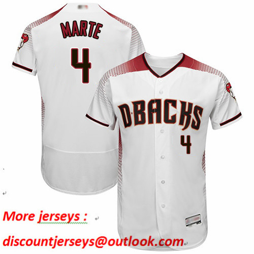 Diamondbacks #4 Ketel Marte White Crimson Flexbase Authentic Collection Stitched Baseball Jersey
