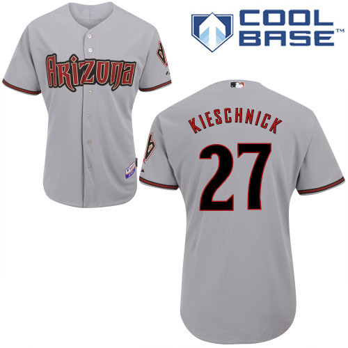 Arizona Diamondbacks #27 Kieschnick Grey Authentic Personalized Road cool Jersey Arizona Diamondbacks #27 Kieschnick Grey Authentic Personalized Road cool Jersey