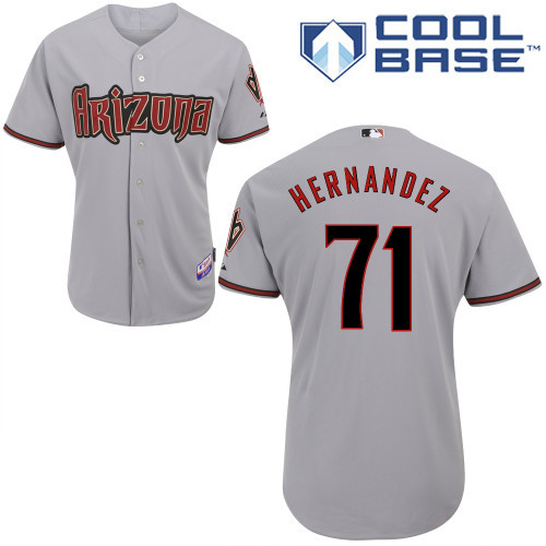 Arizona Diamondbacks #71 Hernandez Grey Authentic Personalized Road cool Jersey Arizona Diamondbacks #71 Hernandez Grey Authentic Personalized Road cool Jersey