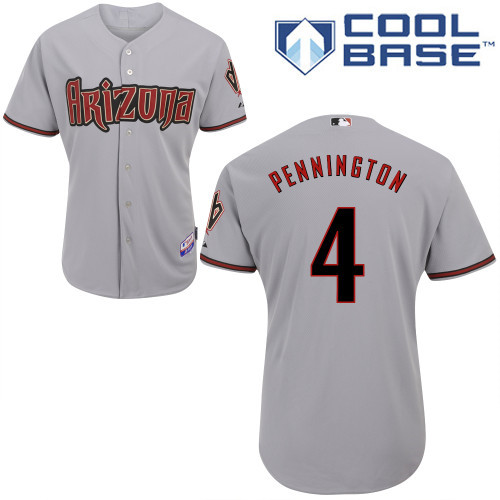 Arizona Diamondbacks #4 Pennington Grey Authentic Personalized Road cool Jersey Arizona Diamondbacks #4 Pennington Grey Authentic Personalized Road cool Jersey