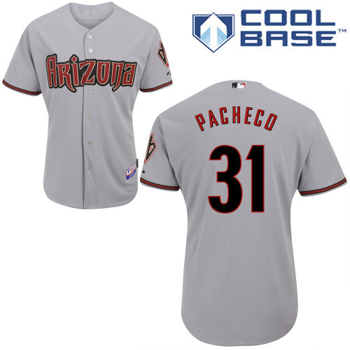 Arizona Diamondbacks #31 Pacheco Grey Authentic Personalized Road cool Jersey Arizona Diamondbacks #31 Pacheco Grey Authentic Personalized Road cool Jersey
