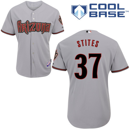 Arizona Diamondbacks #37 Stites Grey Authentic Personalized Road cool Jersey Arizona Diamondbacks #37 Stites Grey Authentic Personalized Road cool Jersey