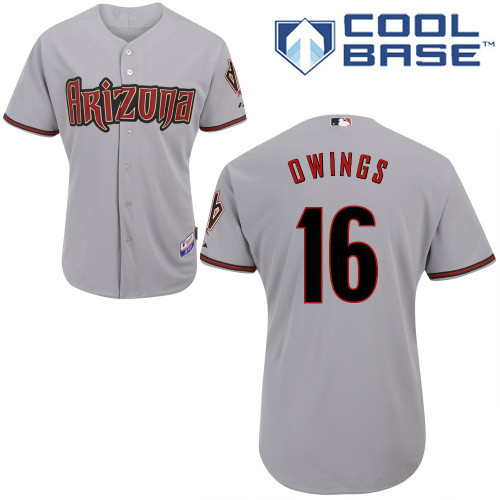 Arizona Diamondbacks #16 Owings Grey Authentic Personalized Road cool Jersey Arizona Diamondbacks #16 Owings Grey Authentic Personalized Road cool Jersey