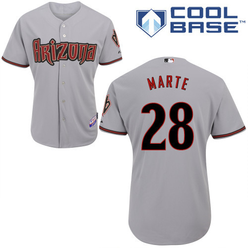 Arizona Diamondbacks #28 Marte Grey Authentic Personalized Road cool Jersey Arizona Diamondbacks #28 Marte Grey Authentic Personalized Road cool Jersey