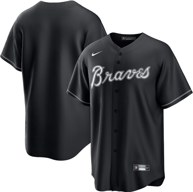 Men's Atlanta Braves Blank Black Lights Out Limited Stitched Baseball Jersey Men's Atlanta Braves Blank Black Lights Out Limited Stitched Baseball Jersey