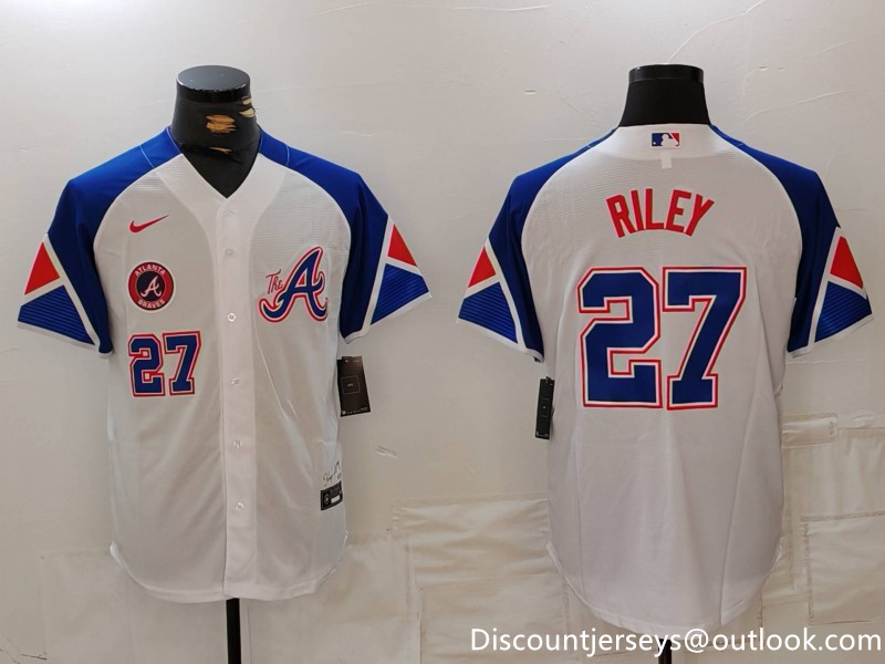 MLB Braves 27 Riley White City Connect Cool Base Men Jersey 9