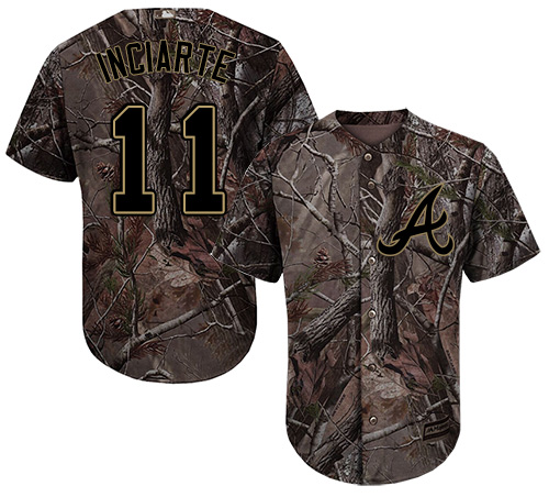 Braves #11 Ender Inciarte Camo Realtree Collection Cool Base Stitched Baseball Jersey