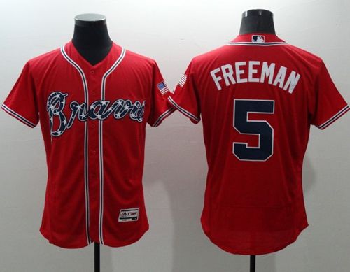 Braves #5 Freddie Freeman Red Flexbase Authentic Collection Stitched MLB Jersey Braves #5 Freddie Freeman Red Flexbase Authentic Collection Stitched MLB Jersey