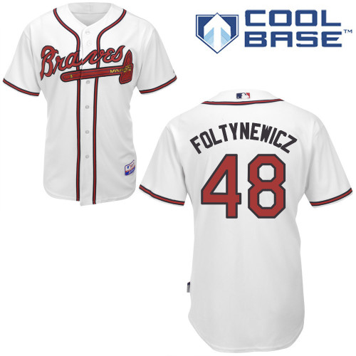 Atlanta Braves #48 Foltynewicz White Authentic Personalized Home Jersey Atlanta Braves #48 Foltynewicz White Authentic Personalized Home Jersey