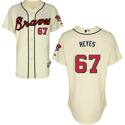 Atlanta Braves #67 Reyes Beige Authentic Personalized Alternate Jersey Atlanta Braves #67 Reyes Beige Authentic Personalized Alternate Jersey