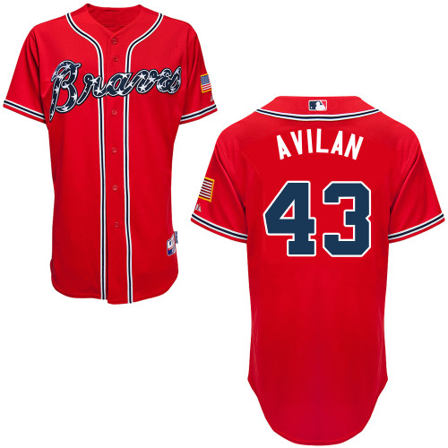 Atlanta Braves #43 Avilan Red Authentic Personalized Alternate Jersey