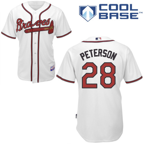 Atlanta Braves #28 Peterson White Authentic Personalized Home Jersey Atlanta Braves #28 Peterson White Authentic Personalized Home Jersey